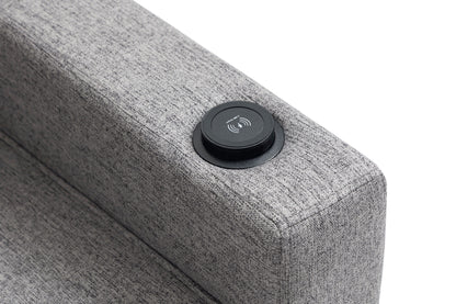 Arm Pushing Recliner Chair, Modern Button Tufted Wingback Push Back Recliner Chair, Living Room Chair Fabric Pushback Manual Single Reclining Sofa Home Theater Seating For Bedroom - Dark Gray