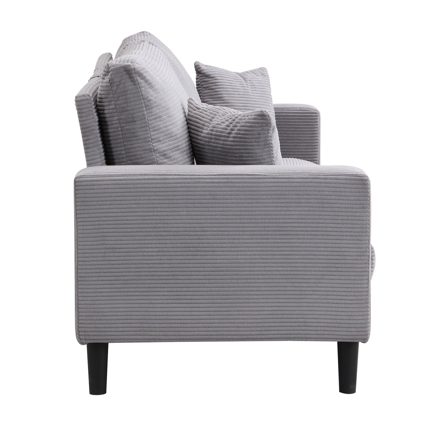 Modern Upholstered 2 Piece Sofa Set With 3 Seater And 2 Seater For Living Room - Light Gray