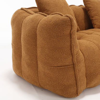 Soft Beanbag Chair With High Resilience Foam Core For Two People - Yellow