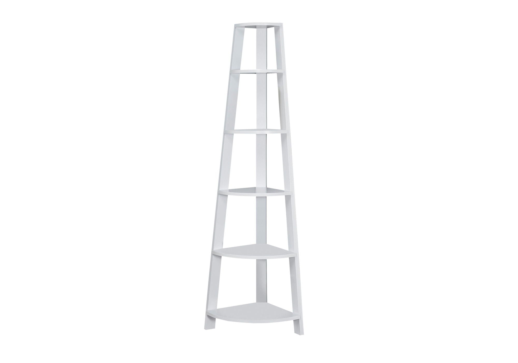 Bookshelf, Bookcase, Etagere, Corner, 5 Tier, For Office, Contemporary & Modern - White