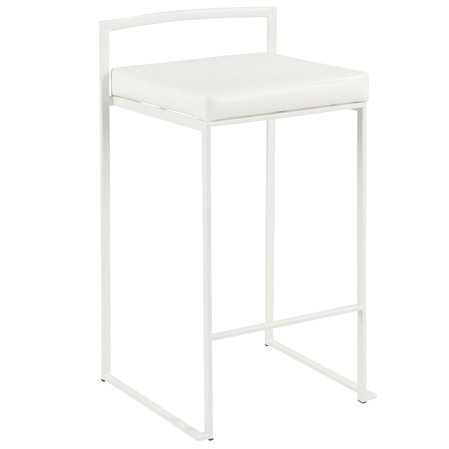 Fuji - Contemporary Stackable Counter Stool (Set of 3) - White