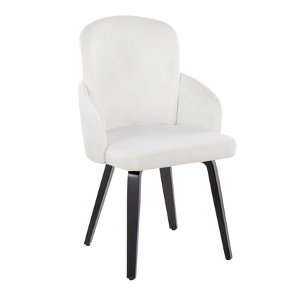 Dahlia - Contemporary Dining Chair (Set of 2) - Black / Cream - Velvet