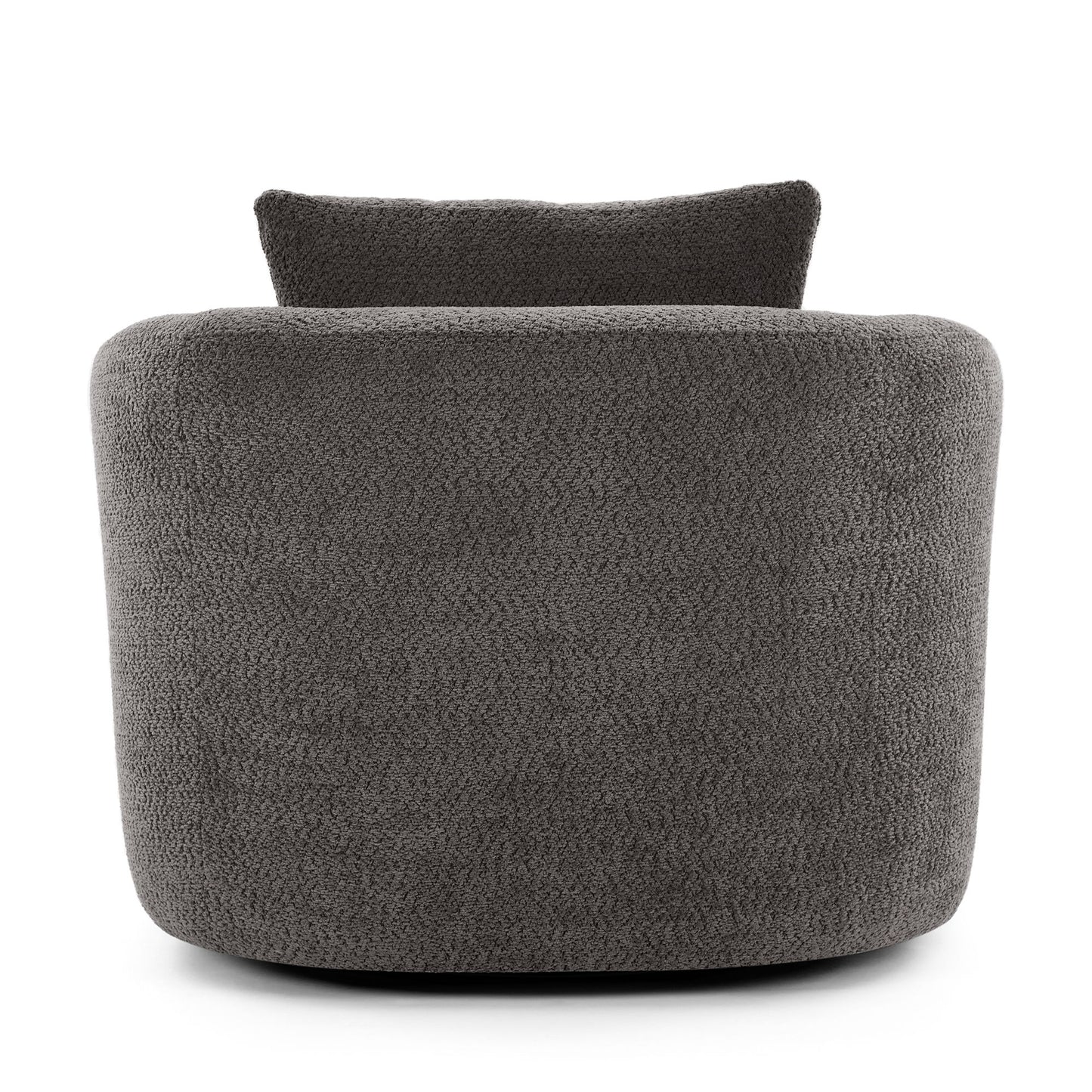 Chenille Upholstered 360ÔøΩÔøΩ Swivel Barrel Sofa Chair With Throw Pillow, Accent Chair For Living Room, Office And Hotel - Gray