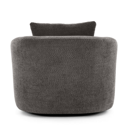 Chenille Upholstered 360ÔøΩÔøΩ Swivel Barrel Sofa Chair With Throw Pillow, Accent Chair For Living Room, Office And Hotel - Gray