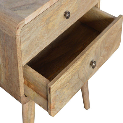 Curved Bedside Table - Oak