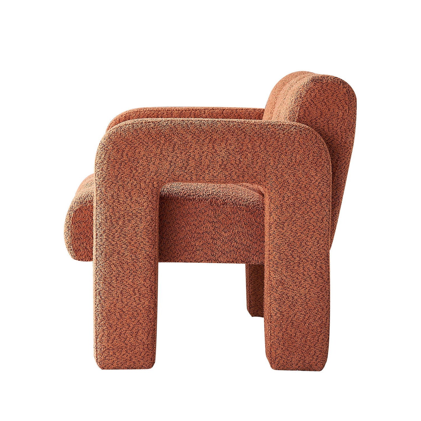 31.10" Wide Boucle Upholstered Accent Chair - Orange