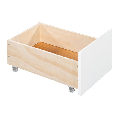 Twin Size Murphy Bed With Drawers, Cabinets, And USB Ports - White