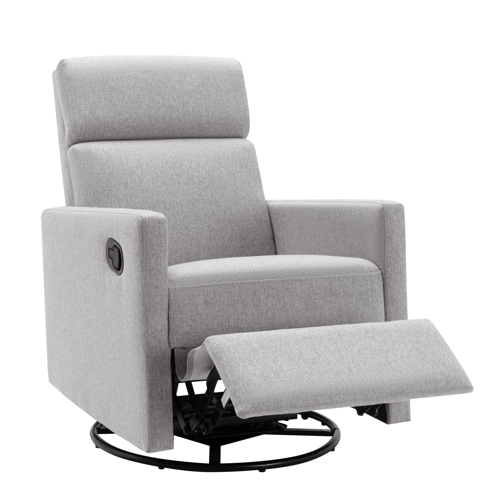 Modern Upholstered Rocker Nursery Chair Plush Seating Glider Swivel Recliner Chair - Beige