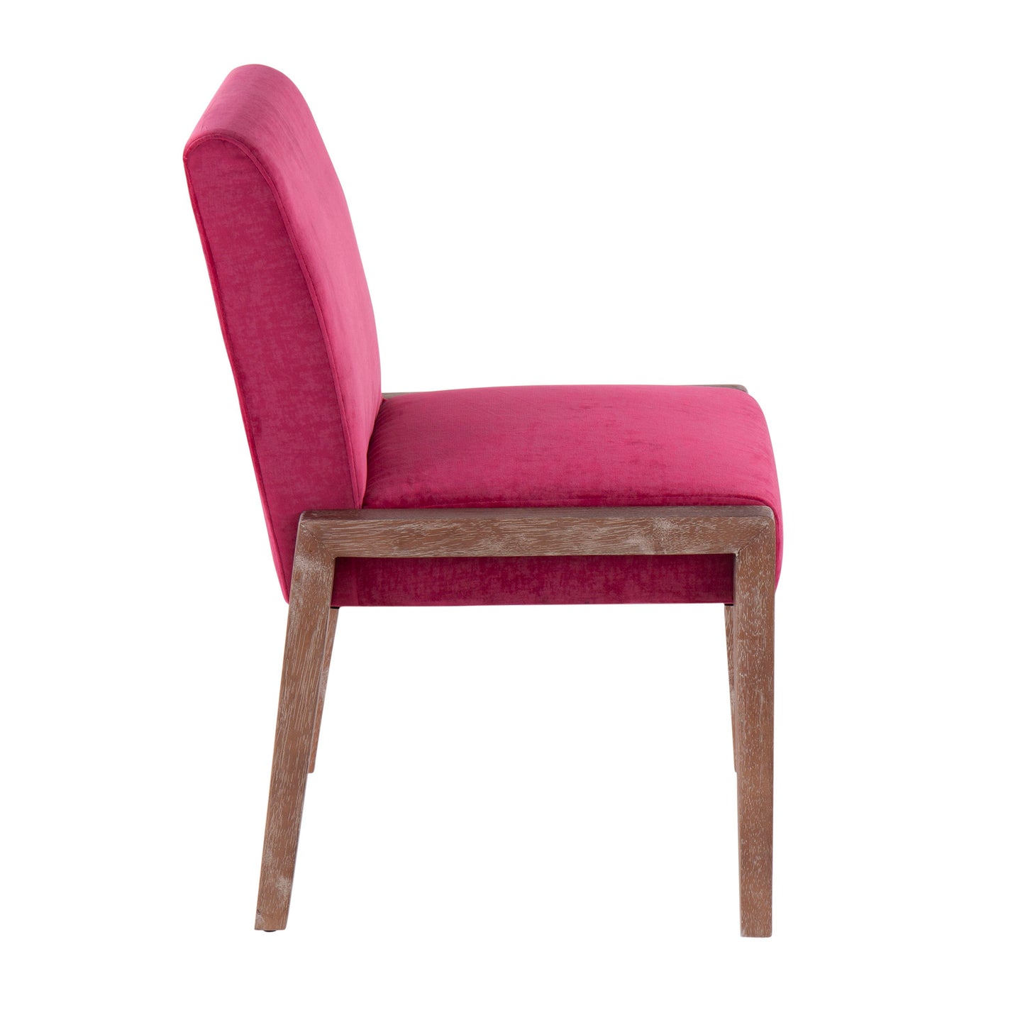 Carmen - Contemporary Chair (Set of 2) - White Washed / Hot Pink