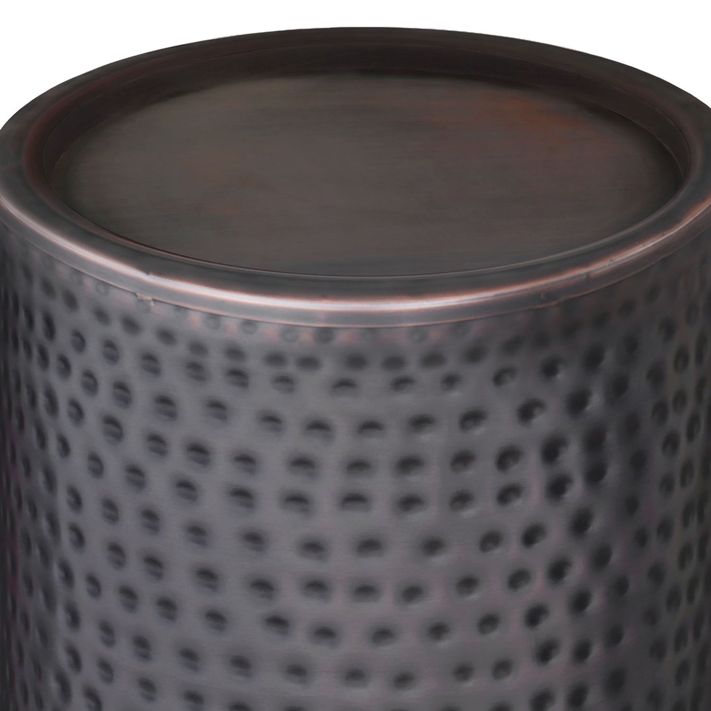 Corbin - Metal Side Table - Hammered Antique Copper - Black