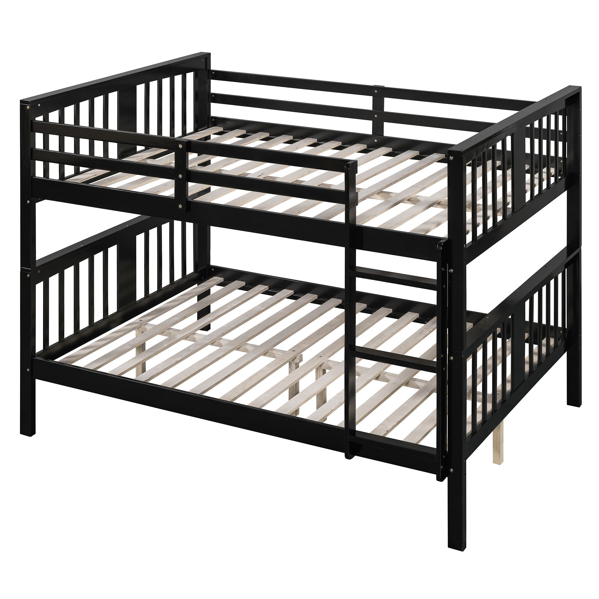 Full Over Full Bunk Bed With Ladder For Bedroom - Espresso