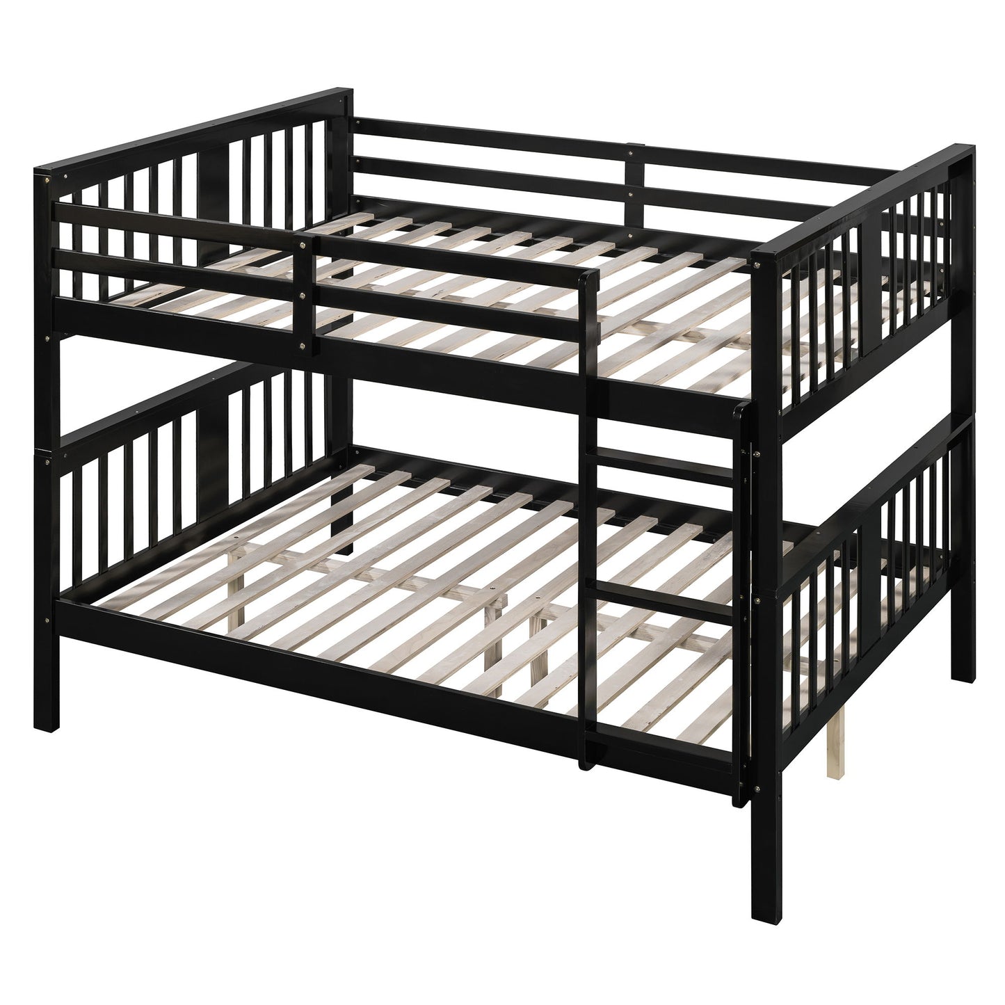 Full Over Full Bunk Bed With Ladder For Bedroom - Espresso