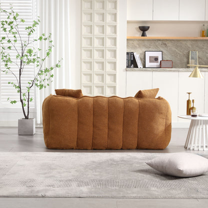 Soft Beanbag Chair With High Resilience Foam Core For Two People - Yellow