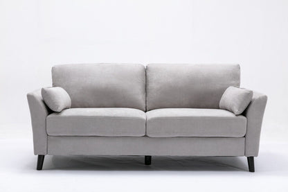 Damian - Woven Living Room Fabric Sofa, Loveseat (Set of 2) - Light Gray