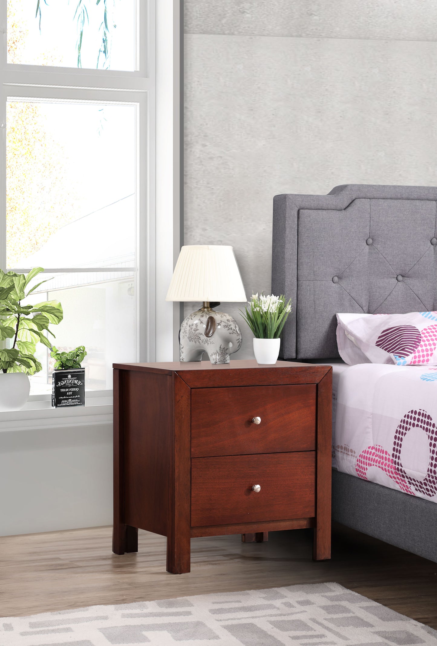 Elegantly Designed Nightstand - Cherry
