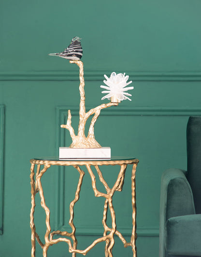 Candle Holder With Marble Stand - Multicolor