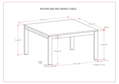 Wilson - Square Dining Table - Brown - Wood
