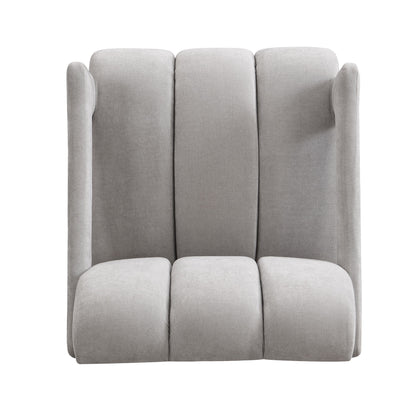 Modern Minimalist Leisure Armchair With L Shaped Armrests For Living Room - Gray