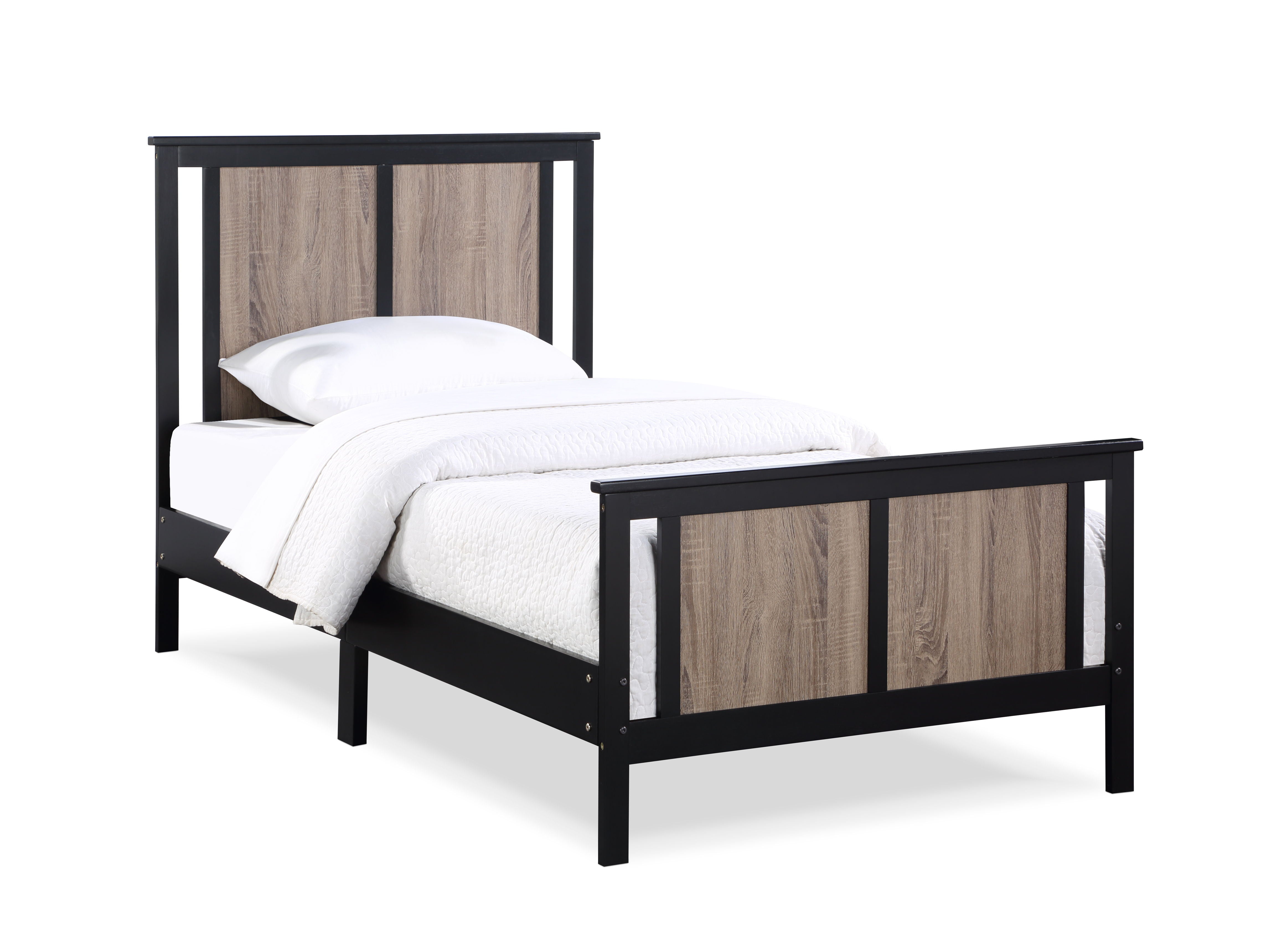 Connelly - Reversible Panel Twin Bed - Black / Vintage Walnut