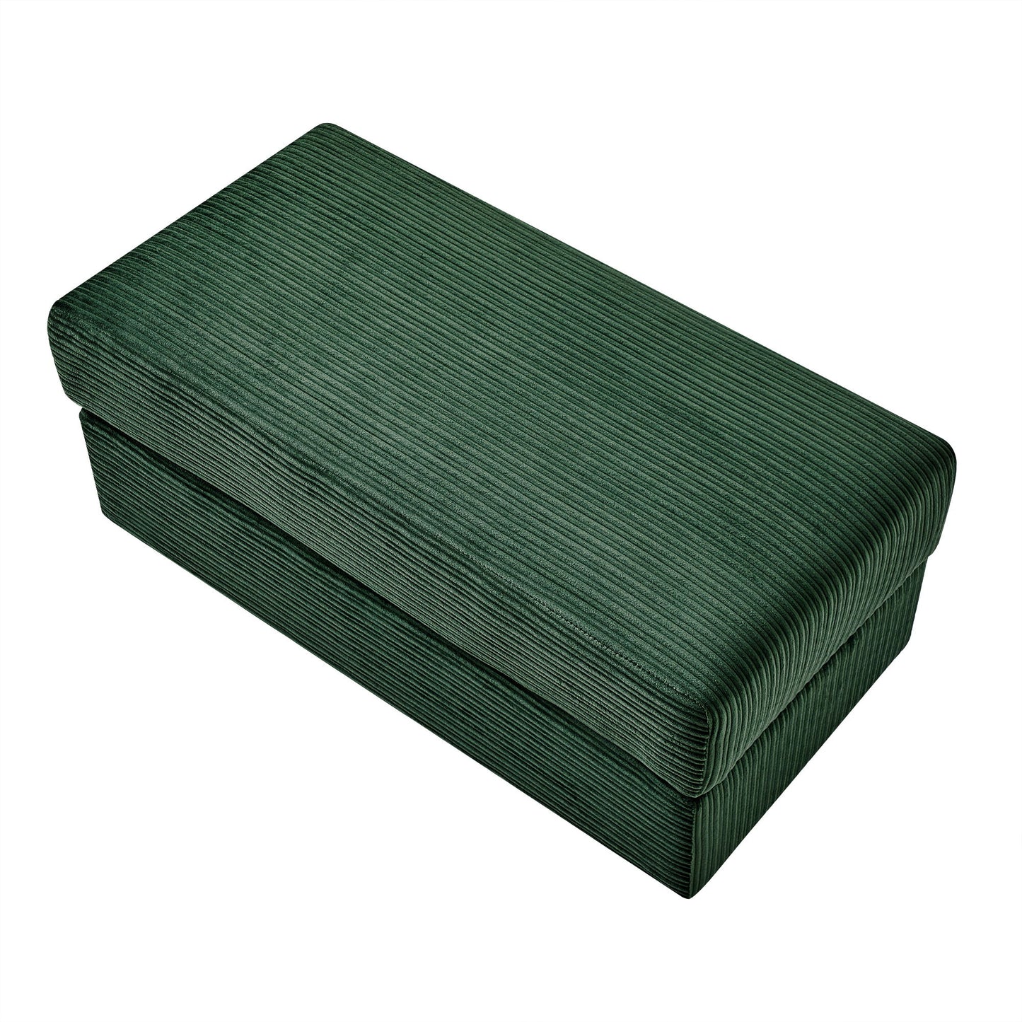 Modern Style Single Sofa Sofa Couch With Storage Space, A Movable Ottoman, Two USB Ports, Two Cup Holders, A Phone Holder For Living Room - Green