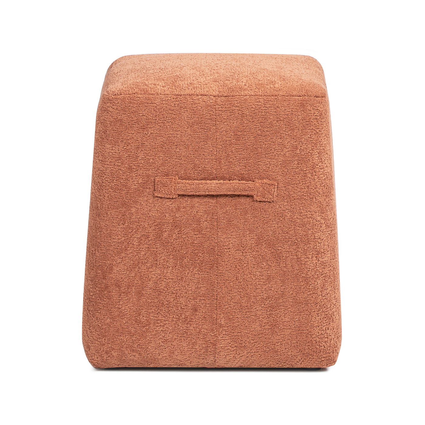 Oliver - Tapered Square Upholstered Ottoman - Spice Orange Fleeced
