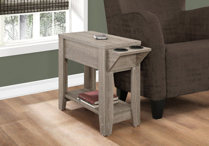 Accent Side Table, Storage, Lamp, Transitional - Taupe