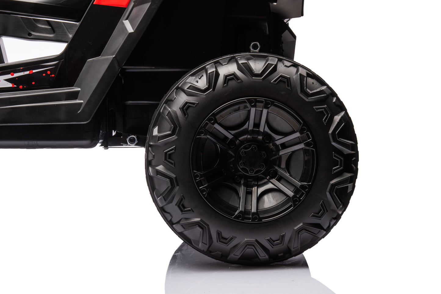 12V7A*2 30W*4 Four-Wheel Drive Leather Seat One Button Start, Forward And Backward, High And Low Speed, Music, Front Light, Power Display, Two Doors Can Open, 2.4G R / C, Seat Belt Four Wheel Absorber - Black