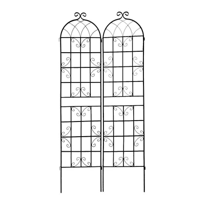 2 Pack Metal Garden Rustproof Trellis For Climbing Plants Outdoor Flower Support - Black