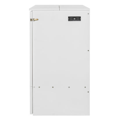 Full Size Murphy Bed With Drawer And A Set Of Sockets & USB Ports, Pulley Structure Design - White