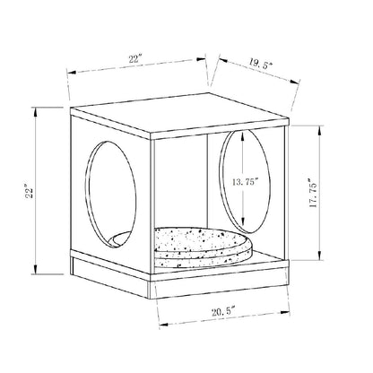 Circle Design Comfortable Pet End Table With Removable Mat - Red Cocoa