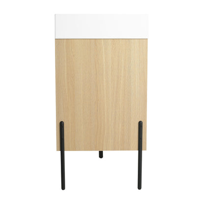 Modern Bathroom Vanity Combo With Single Resin Sink And Storage Cabinet, Multilayer Solid Wood - Oak