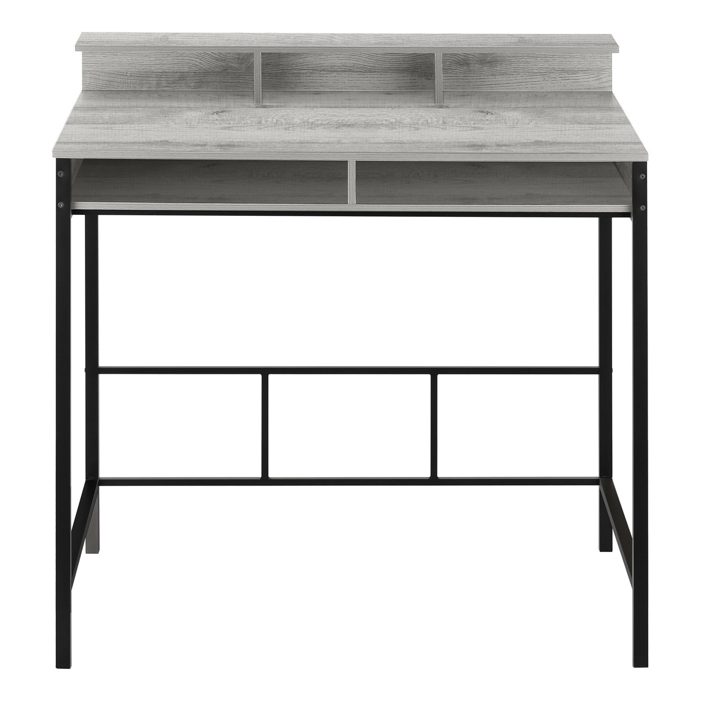 Computer Desk, Home Office, Standing, Storage Shelves, Laptop, Contemporary & Modern - Gray