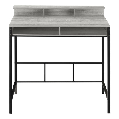 Computer Desk, Home Office, Standing, Storage Shelves, Laptop, Contemporary & Modern - Gray