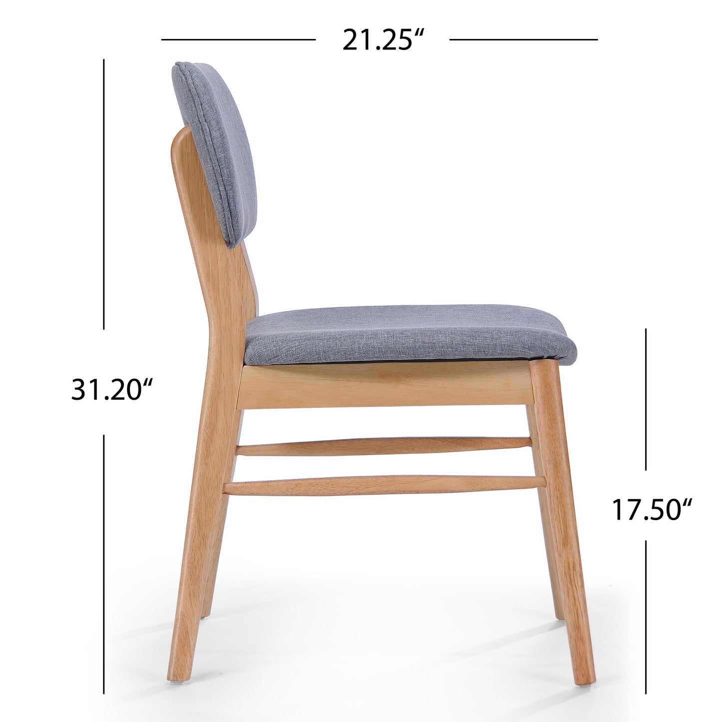 Voyager Upholstered Accent Chair With Splayed Legs And Wood Frame (Set of 2) - Gray