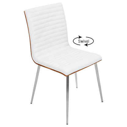 Mason - Contemporary Dining / Chair With Swivel (Set of 2) - Walnut / White