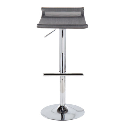 Mirage Ale - Contemporary Adjustable Bar Stool - Chrome / Silver Mesh