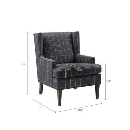 Fancy Design Farmhouse Style Solid Wood Chair - Charcoal Gray