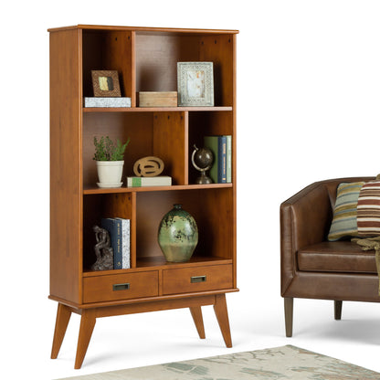 Draper - Mid Century Wide Bookcase And Storage Unit - Teak Brown