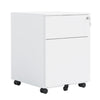 2 Drawer Mobile File Cabinet With Lock Steel File Cabinet For Legal / Letter / A4 / F4 Size / Home / Office Design - White