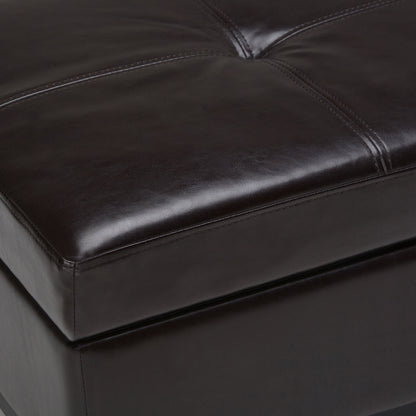 Oregon - Storage Ottoman Bench With Tray - Tanners Brown