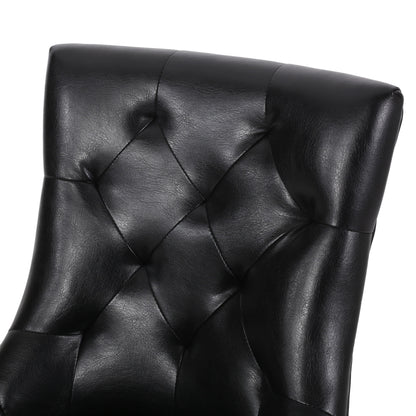 Cheney - Dining Chair (Set of 2) - Contemporary Style With Tufted Diamond Stitching - Black