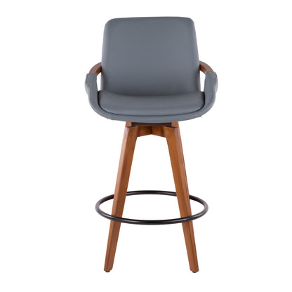 Cosmo - Mid-Century Counter Stool - Gray / Walnut