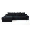 Modern L Shaped Sectional Couch With Memory Foam And Steel Frame - Black