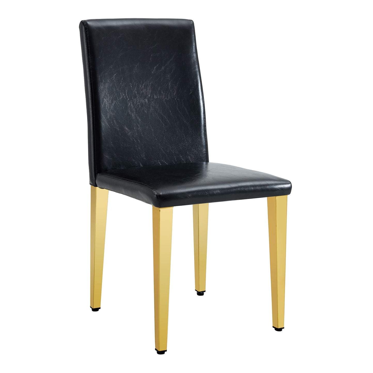 (Set of 4) Backrest Chairs With Gold Metal Legs A Perfect Pairing, Ideal For Minimalist And Modern Home Decor Styles - Black / Gold