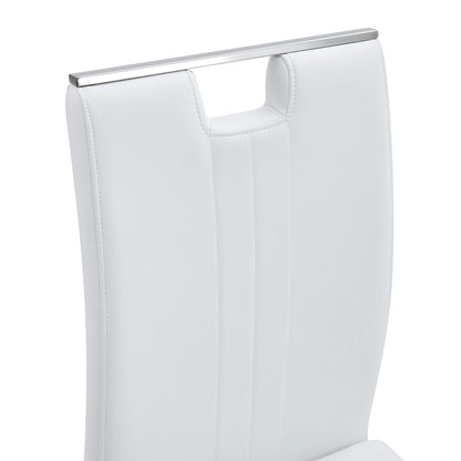 (Set of 4) Material Bow Shaped Chairs Adding Fashion To Minimalist And Contemporary Home Styles - White