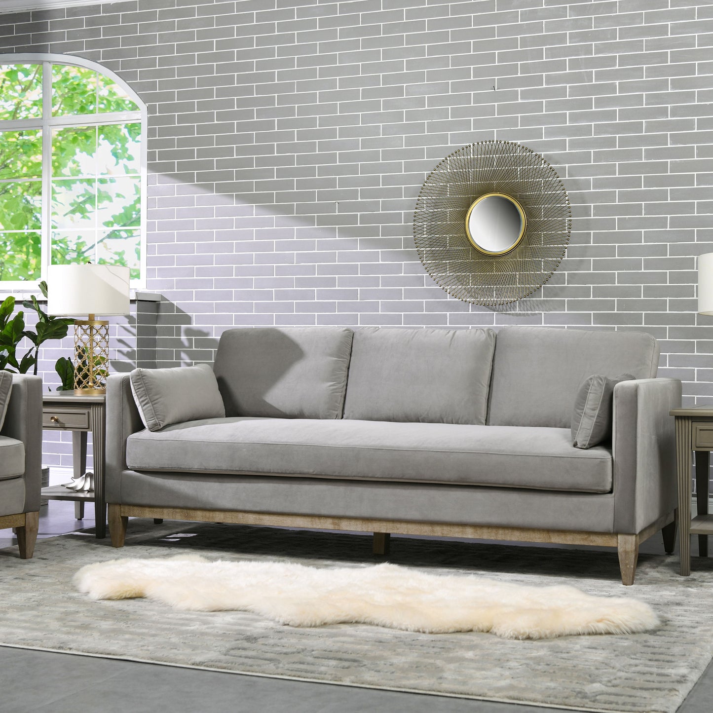 Knox - Modern Farmhouse Sofa - Opal Gray