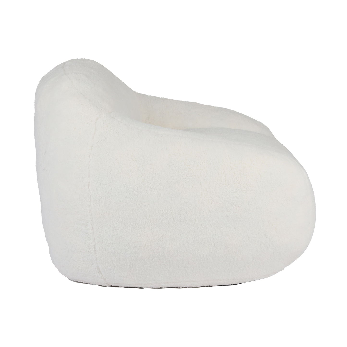 Giant Bean Bag Chair For Adults, Spacious Memory Foam Bean Bag Sofa With Armrests Teddy Fabric, Comfy Seating For Living Room Or Bedroom - Off White