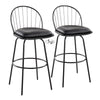 Riley - Claire Farmhouse Fixed Height Barstool With Swivel With Round Footrest (Set of 2) - Black