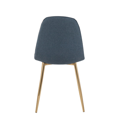 Pebble - Contemporary Chair (Set of 2) - Gold / Blue