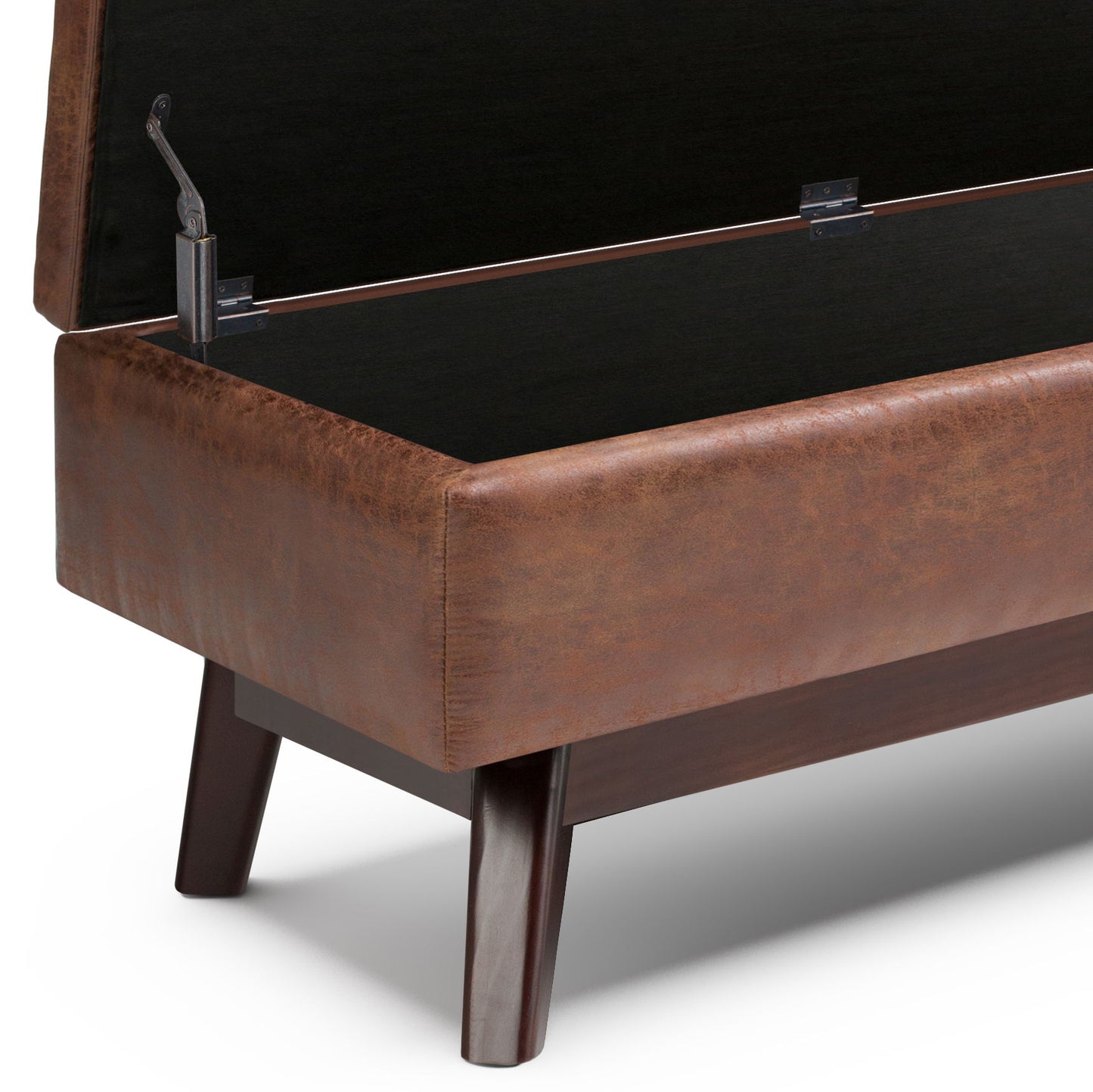 Owen - Rectangular Storage Ottoman - Distressed Saddle Brown